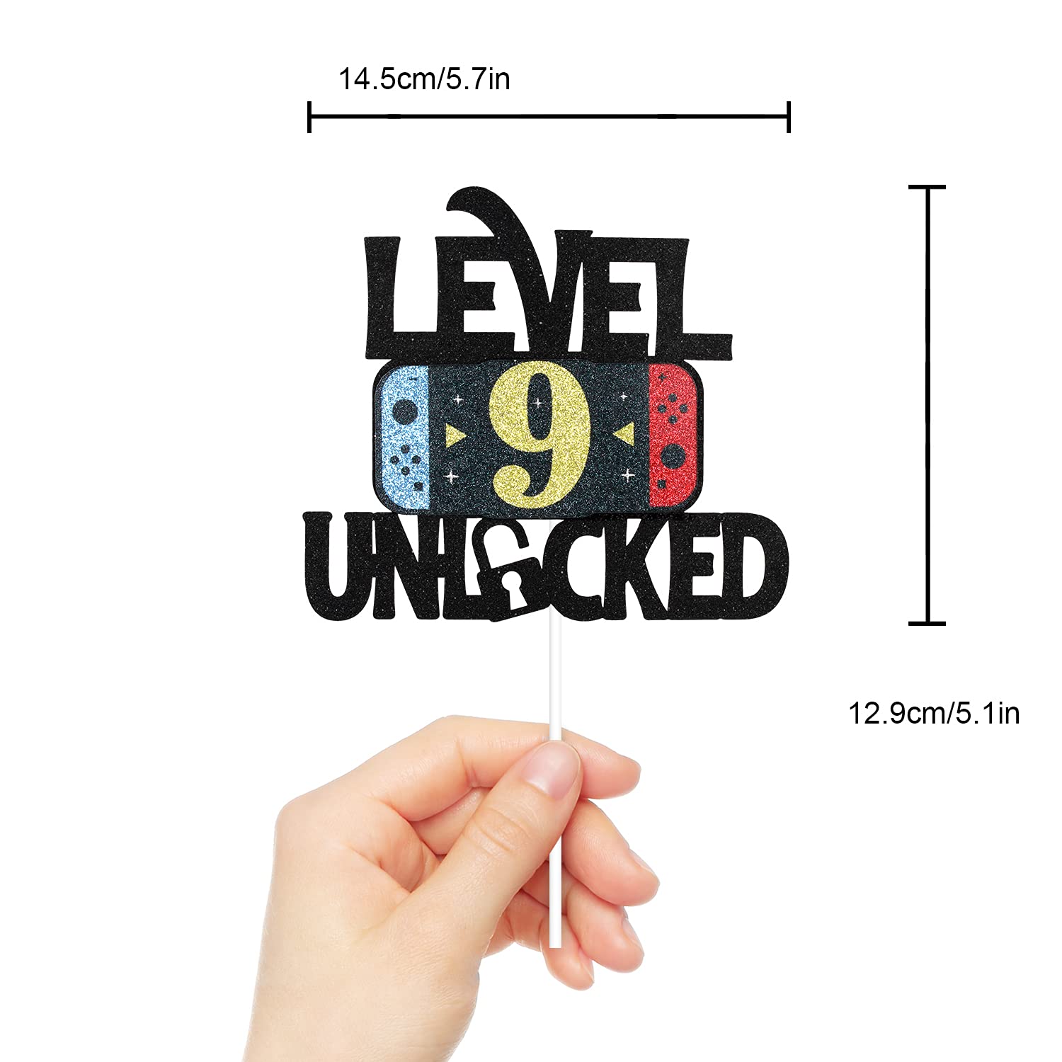 "Level 9" Birthday Cake Topper - Video Game Themed Decor For Boy's 9th Birthday Party - View #12
