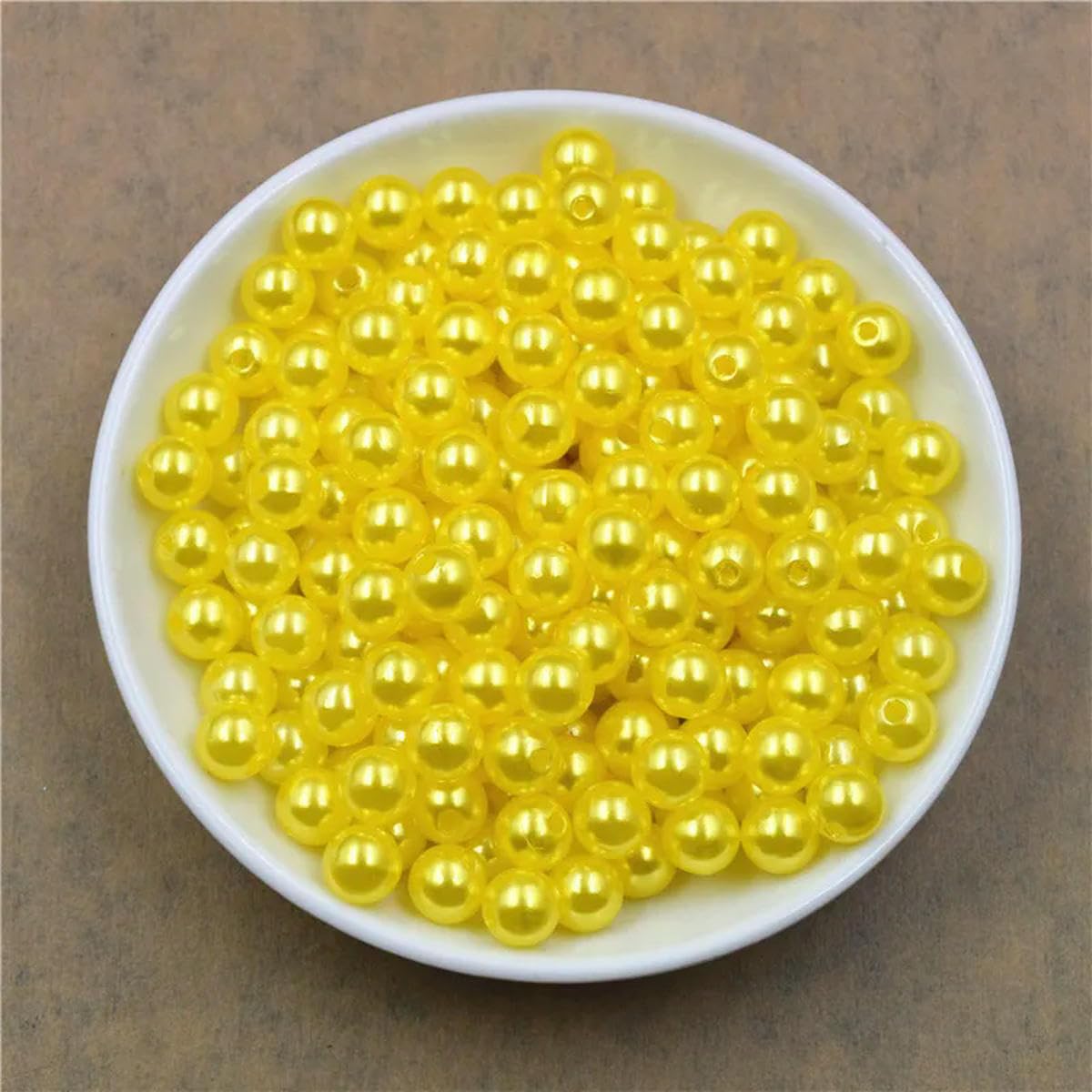 HUIOYG 50-1000Pcs with Hole ABS Imitation Pearl Bead 4/6/8/10/12MM for DIY Jewelry