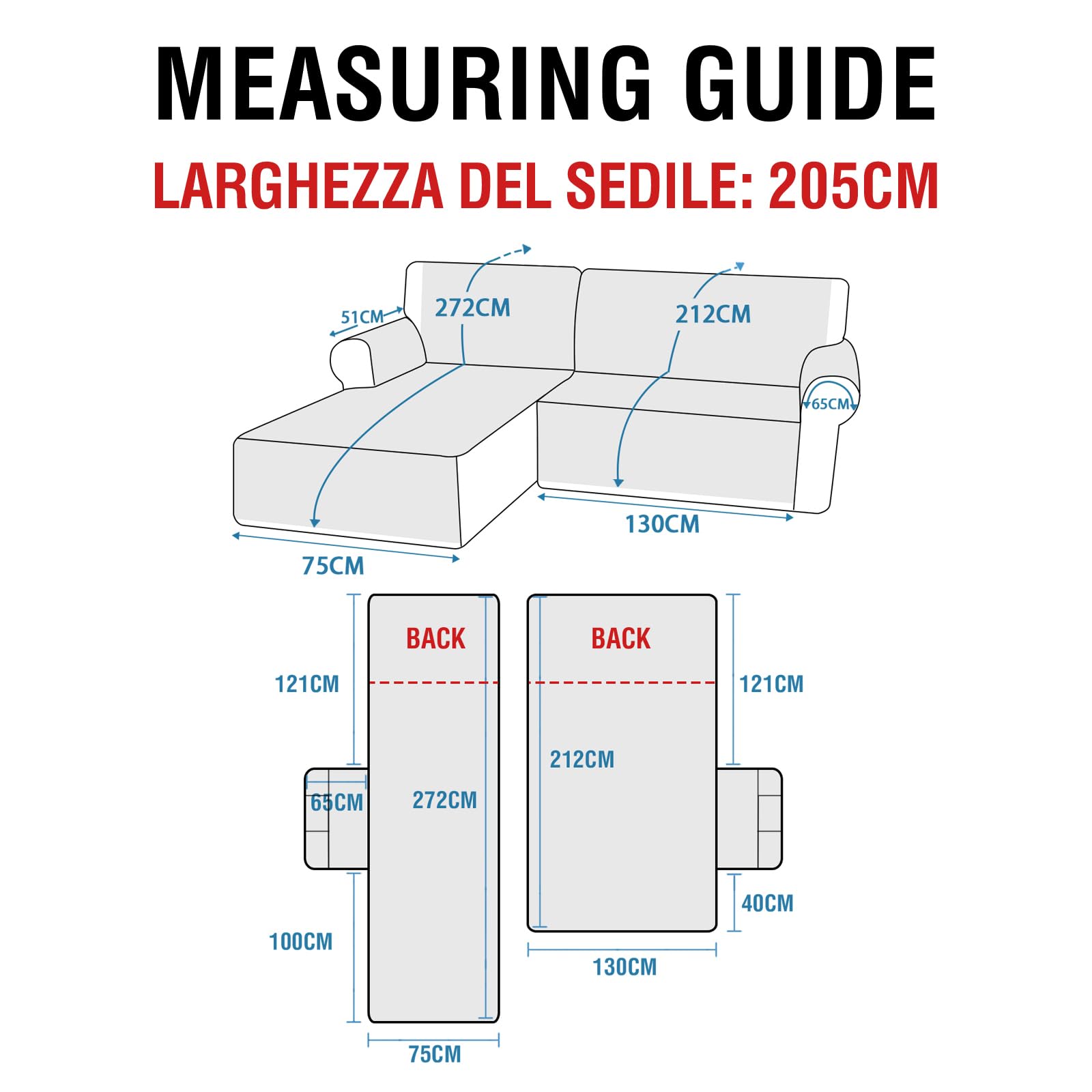 BellaHills 100% Impermeabile Copridivano 2 Posti Con Penisola a Sinistra - Copridivano Angolare - Antiscivolo - Antimacchia - Antigraffio Copridivano, Seduta 205cm, Rovere Francese