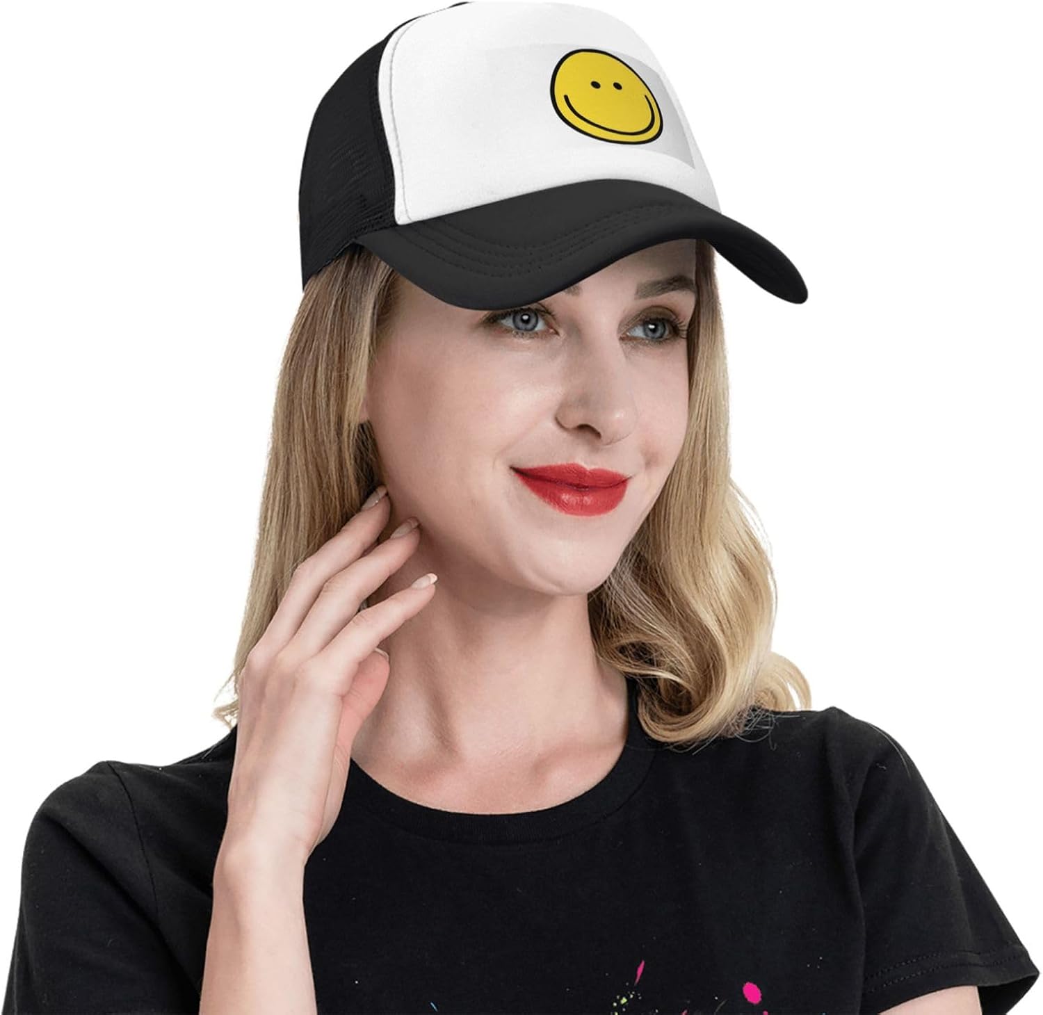 Smiley Face Baseball Cap Trucker Hat for Men Women - Image 9