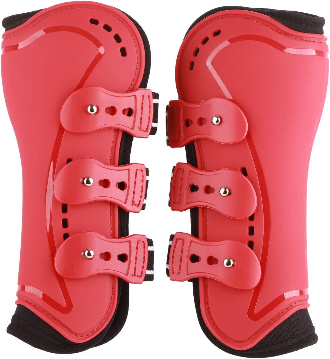 Zerodis Horse Care Products Boots Open Front Jumping Tendon Horses Boots with Fastening Button Comfortable Fit Boots Leg Protection Wrap for Riding Jumping 2 Pair Horse Fetlock