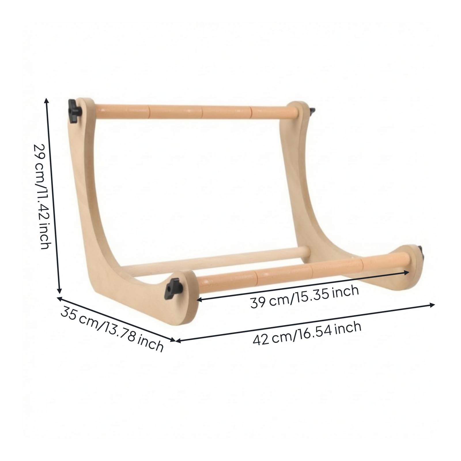 PETSOLA Bastidor de Bordado Ajustable Bastidor Marco Soporte Regulable Mesa Madera de con Estructura Lateral Curva y Estabilidad Firme Adecuado para Bordado Taller Estudio