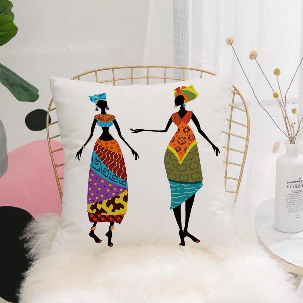 HYOSXW Cushion Cover,Throw Pillow Case Home Decorative for Living Room Bedroom Sofa Chair 16X16 Inch,Beautiful African woman in traditional costume,Pillowcase 40X40cm