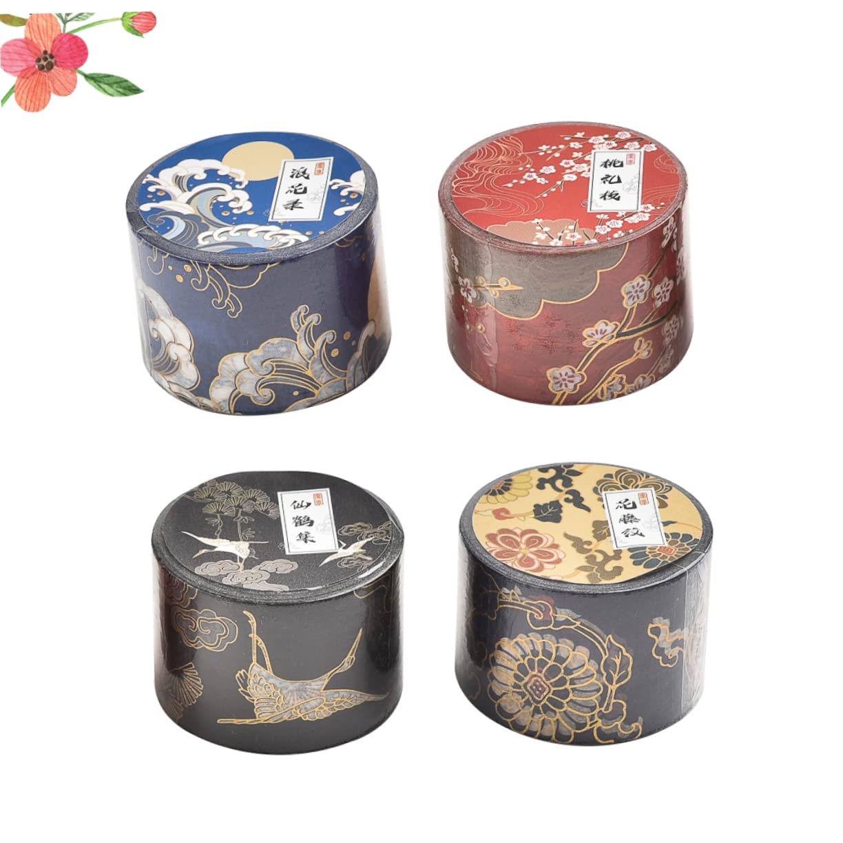 TEHAUX 12rollen Washi Tape Mit Hot Stamping Dekorative Klebebänder Für Scrapbooking Journaling Und Bastelprojekte Branch Wave Crane Flower
