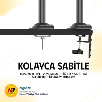 North Bayou Nb H100 17-32 Profosyonel 2-9 kg Monitör Tutucu Kol Stand 2026 Versiyon