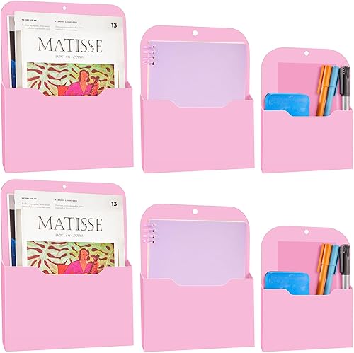 Fuutreo Organizador magnético de pared para archivos, 6 unidades, soporte magnético de pared para refrigerador, soporte magnético para revistas para