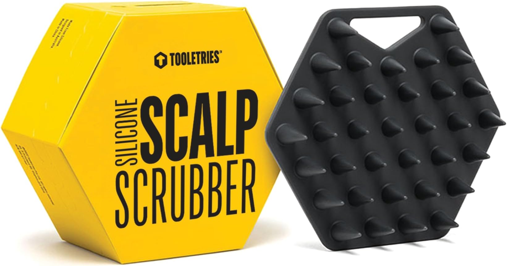 Tooletries - Scalp Scrubber - Silicone Exfoliating Hair Scrubber for Men, Bath & Shower Accessories - Durable Scalp Massager That Boosts Circulations & Strengthens Hair - Charcoal