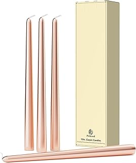 30 Taper Candlestick Decor Ideas for Elegant Dining Rooms 30 10-Inch Tall Dripless Taper Candles Set of 4 - Rose Gold Tapered Candles...