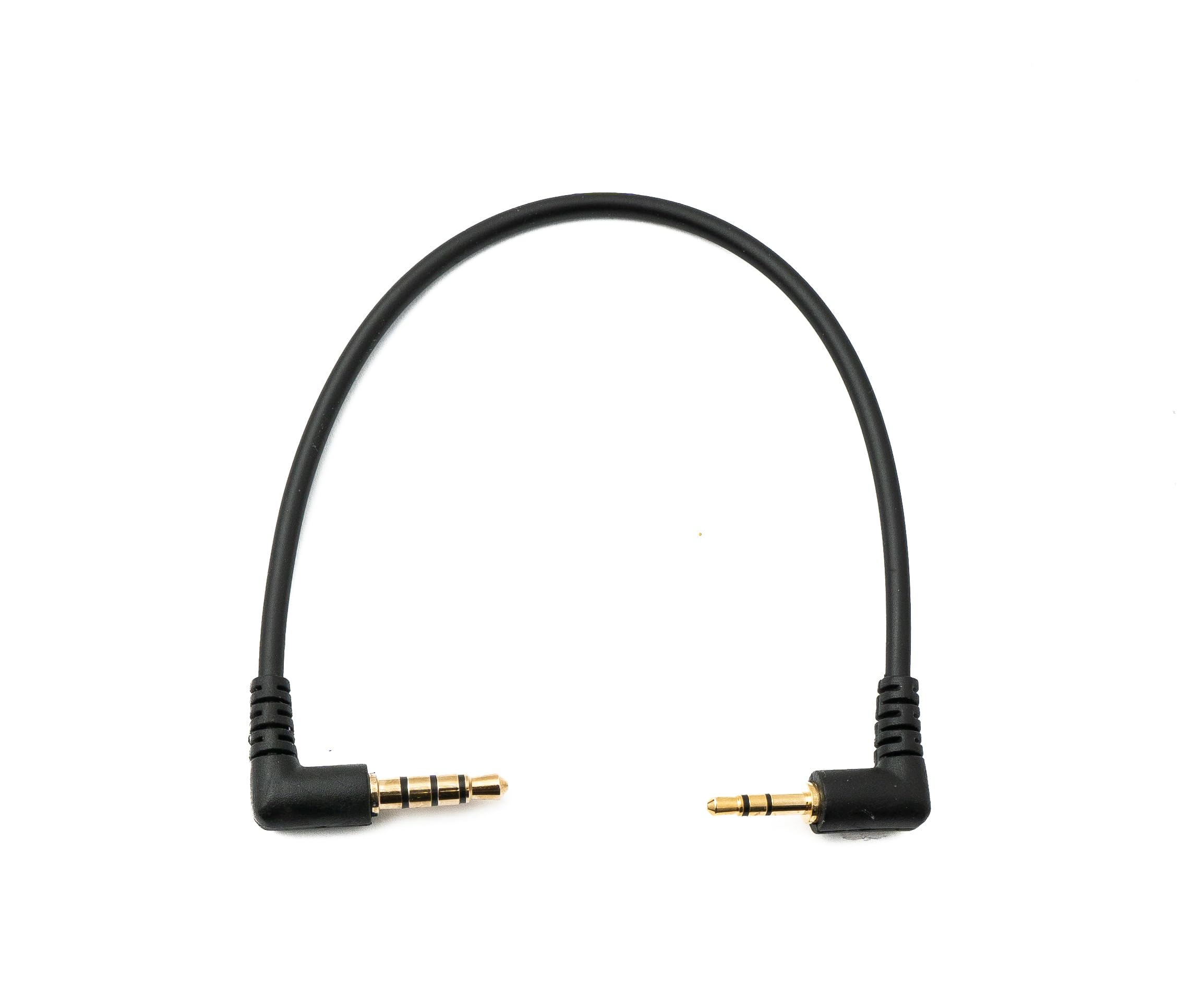 System-S Kabel audio 15 cm 2,5 mm wtyczka jack do 3,5 mm wtyczka kątowa AUX adapter czarny