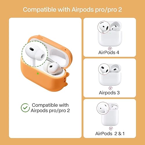 Miniatura 2 de Funda para Airpods de 2 generación1 generación, bonita funda protectora de silicona suave con llavero compatible con Apple Airpods 2 y 1, LED