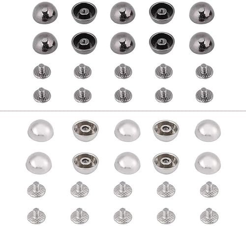 Miniatura 8 de 20 remaches, remaches de seta con tornillo, botones de remaches en forma de cúpula para cinturón de cuero, bolsa de zapatos, decoración de