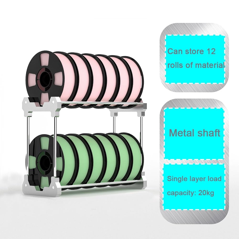 Doppellagiges Filament-Gestell Aus Karbonstahl, Filamenthalter Für 3D-Drucker, Doppellagiger Filament-Organizer Für Den Schreibtisch, Geeignet Für 3D-Druck-Arbeitsplätze(Blau)