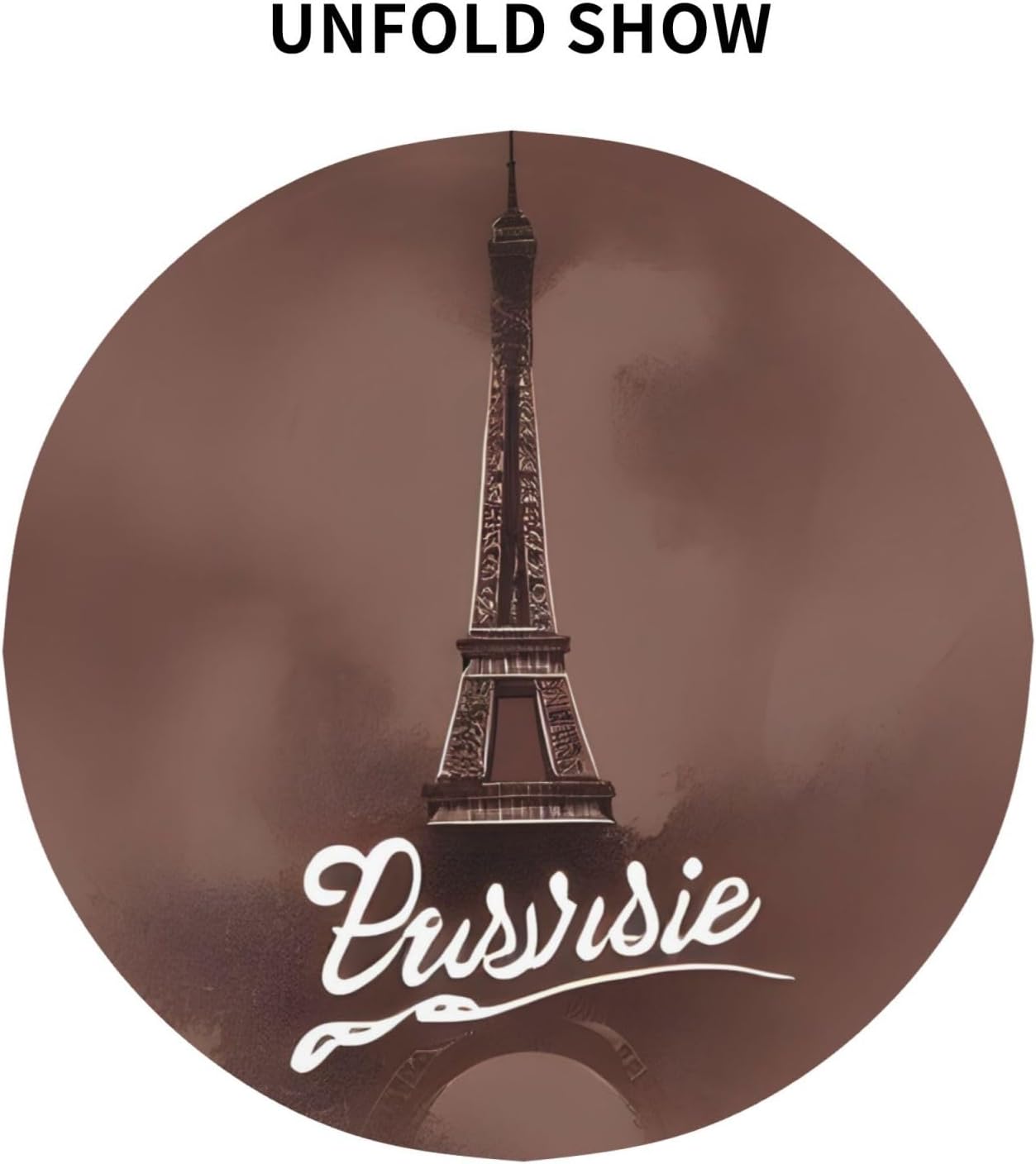 SSIMOO Parisian Coffee Eiffel Tower Elegant Round Decorative Tablecloth-Versatile Tablecloth,Functional Dining Table Cover