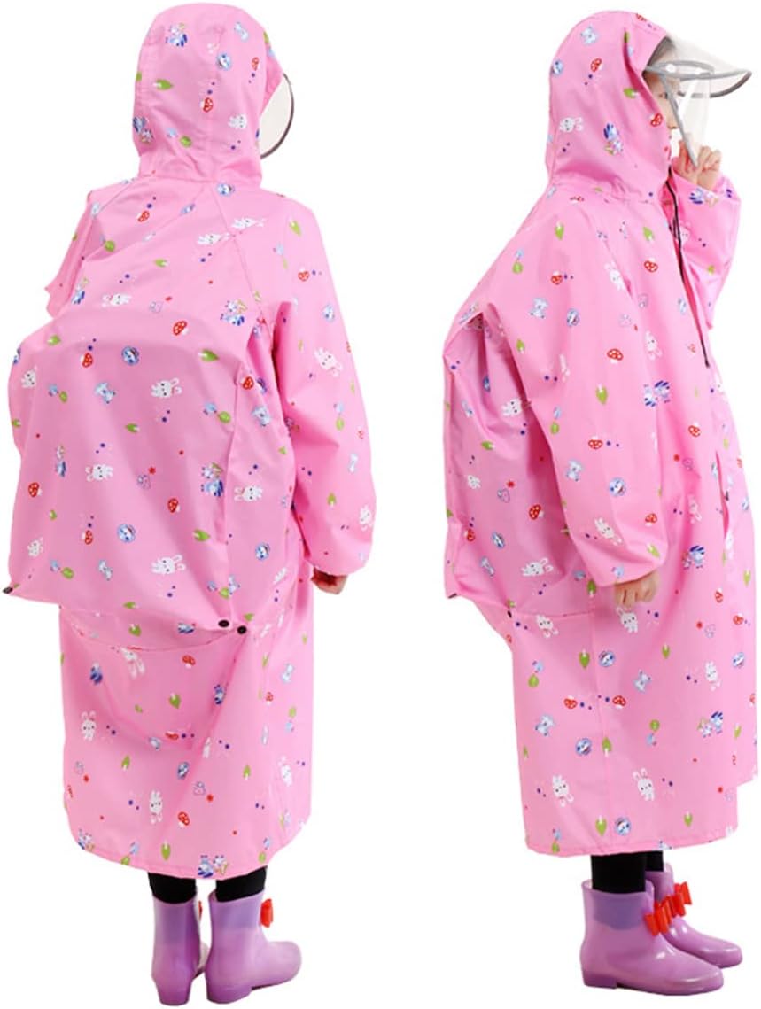 Kids Rain Suit Raincoat Poncho with Hood, Toddler Waterproof Rainsuit Outdoors