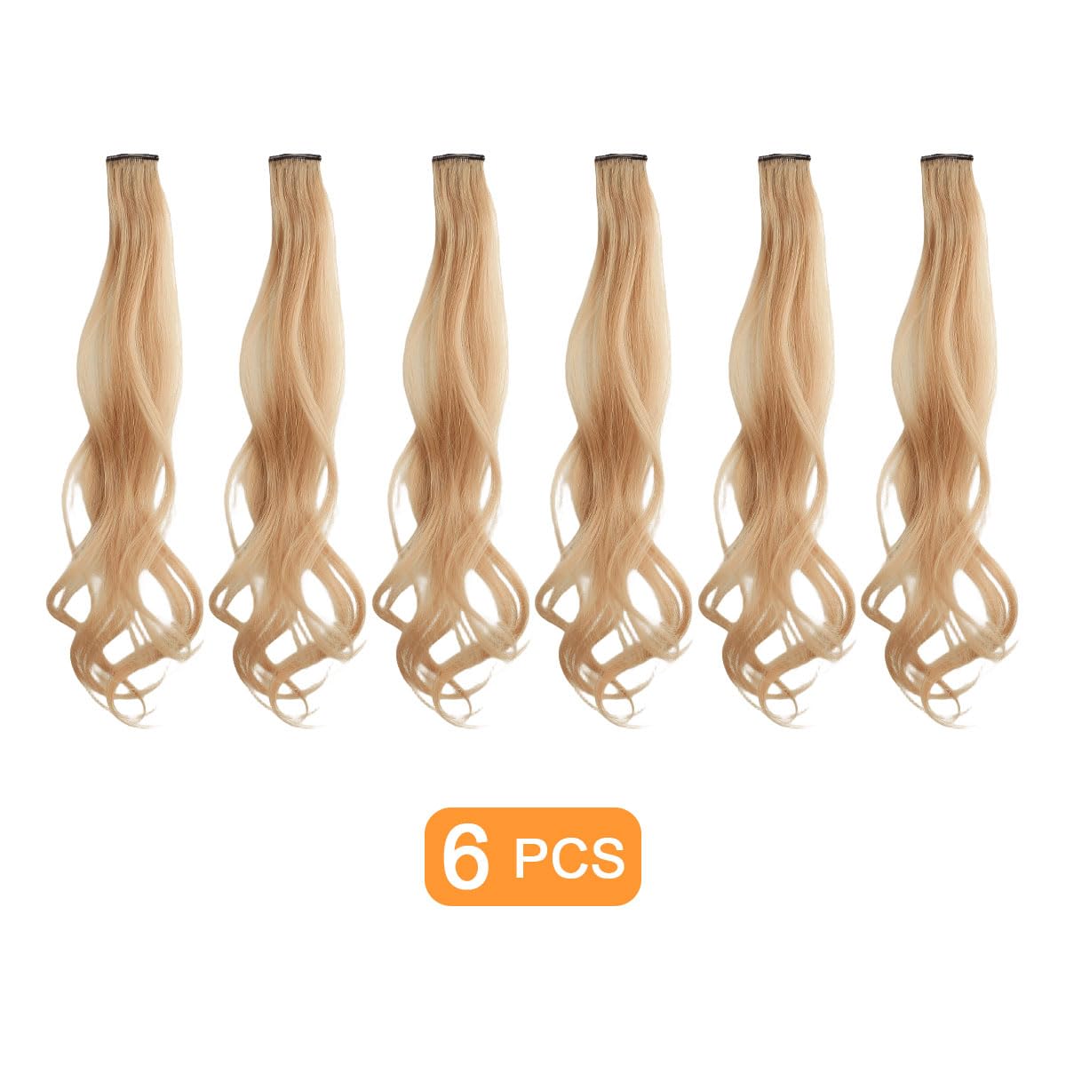 Traziewell Blonde Hair Extensions 6 PCS Long Natural Curly Clip in Hair Extension Synthetic Hairpieces for Women 0110 - Image 2