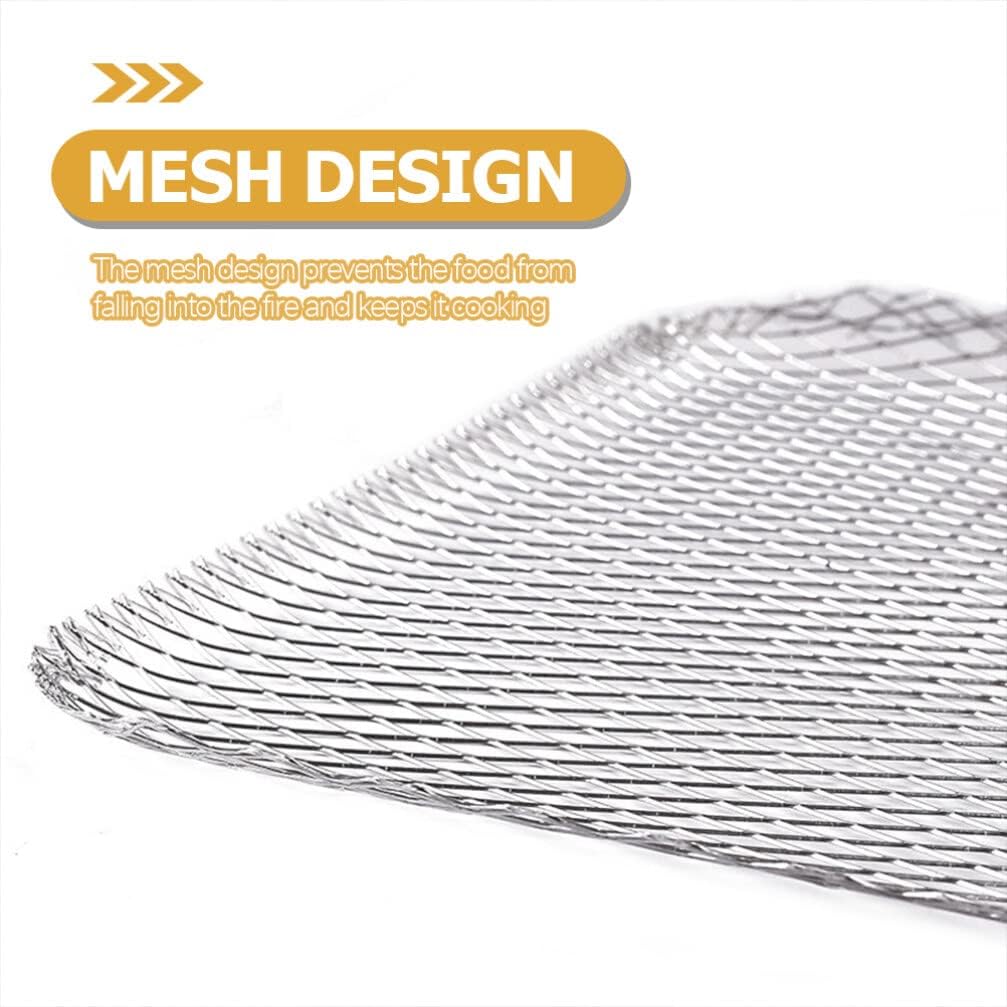 Kichvoe 20pcs Disposable BBQ Grill Topper 15X12 Inch Non-Stick Outdoor Aluminum Mesh Mat for Outdoor Cooking Camping Picnics Grilling Liners