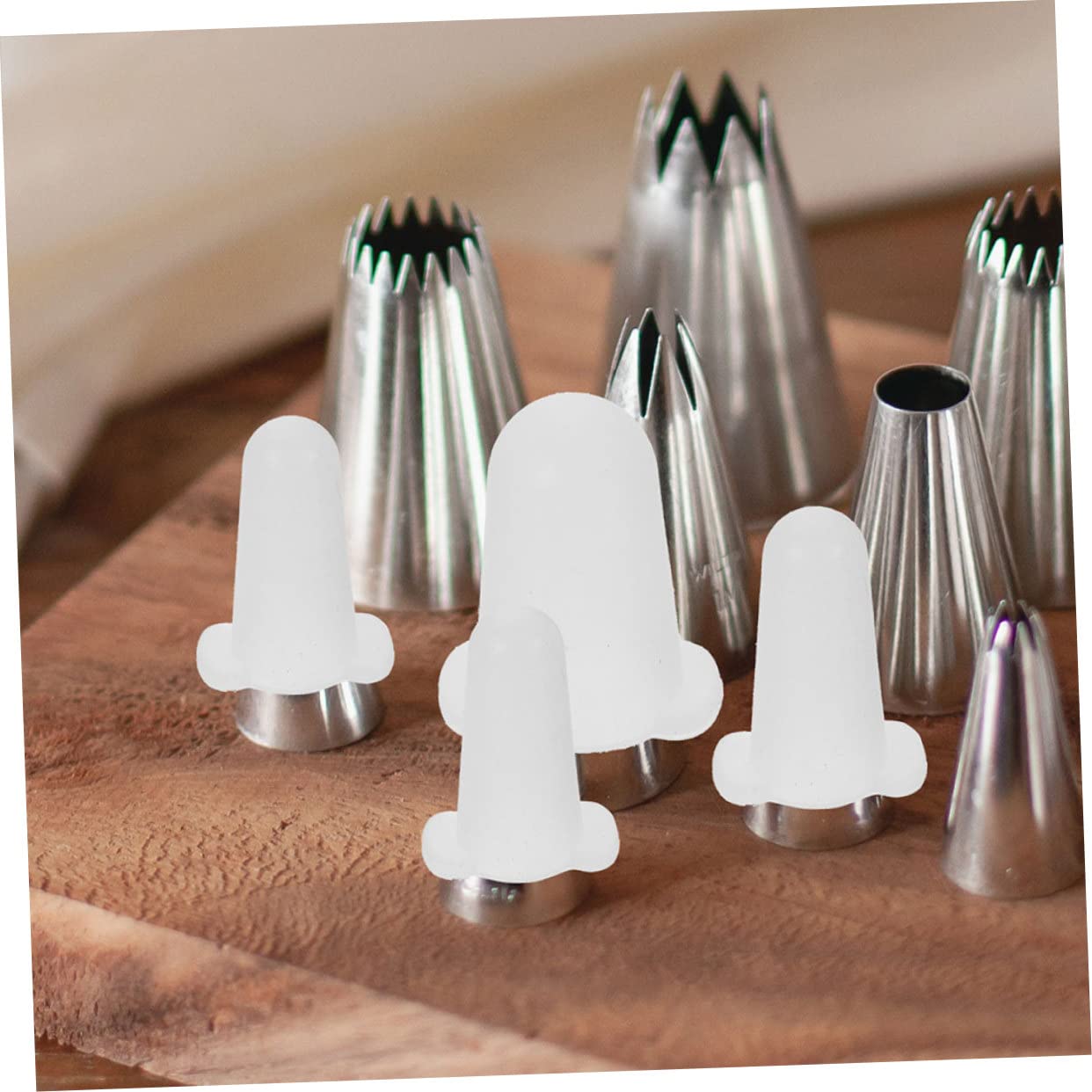 Protectores de Punta de Tubería Flexibles 6 Piezas Silicona para Boquillas Pasteles Tamaño Pequeño Mediano Grande para Decoración y Protección en Repostería