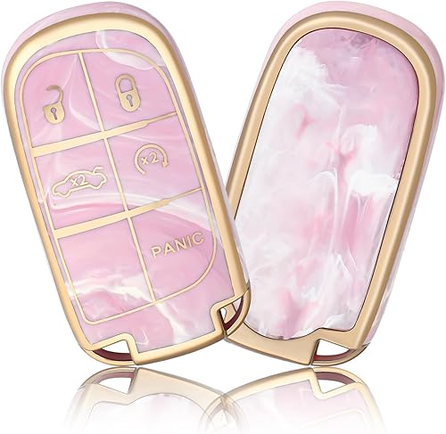 OFFCURVE Funda para llavero de Jeep Dodge, funda de protección de TPU suave compatible con Jeep Grand Cherokee Renegade Chrysler 200 300 Dodge