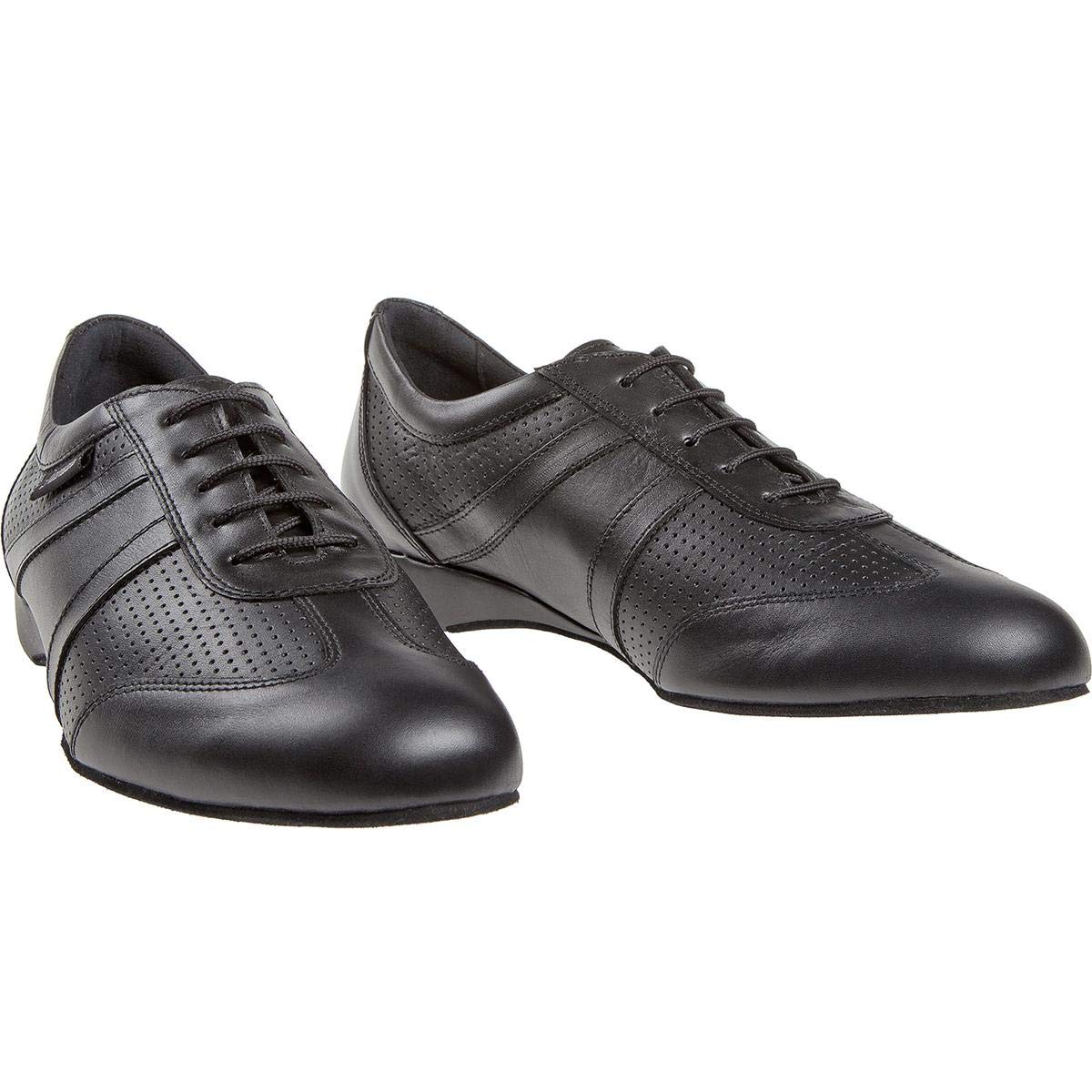 Diamant Uomini Ballroom Sneakers Pelle Nappa Nero 2,5 cm Zeppa Largo Made in Germany