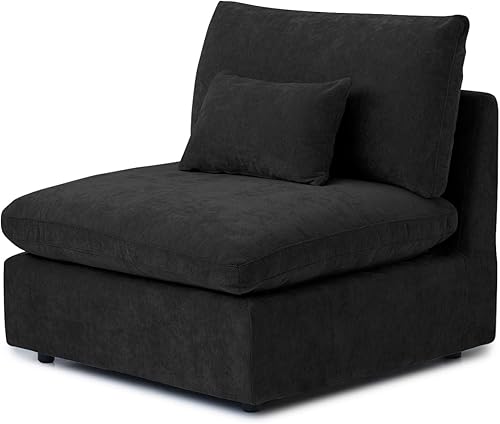 Miniatura 49 de WJShome - Sofá seccional modular en forma de nube para sala de estar, sofá de 160" con relleno de plumón en forma de U con otomano, sofás