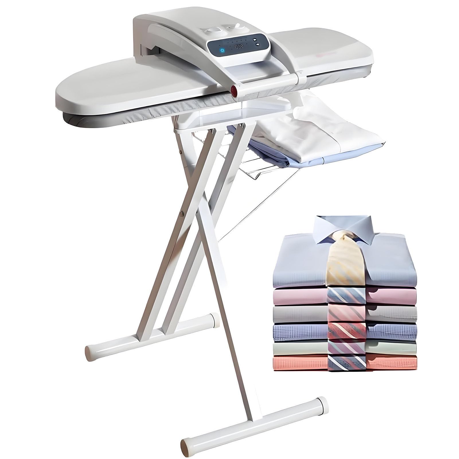 Ferro da Stiro con Caldaia,Stiro Automatico 1800W con Supporto Pieghevole,Serbatoio 300ml Integrato,Regolazione Temperatura,Doppia Piastra 800×310mm,Pressione 50kg