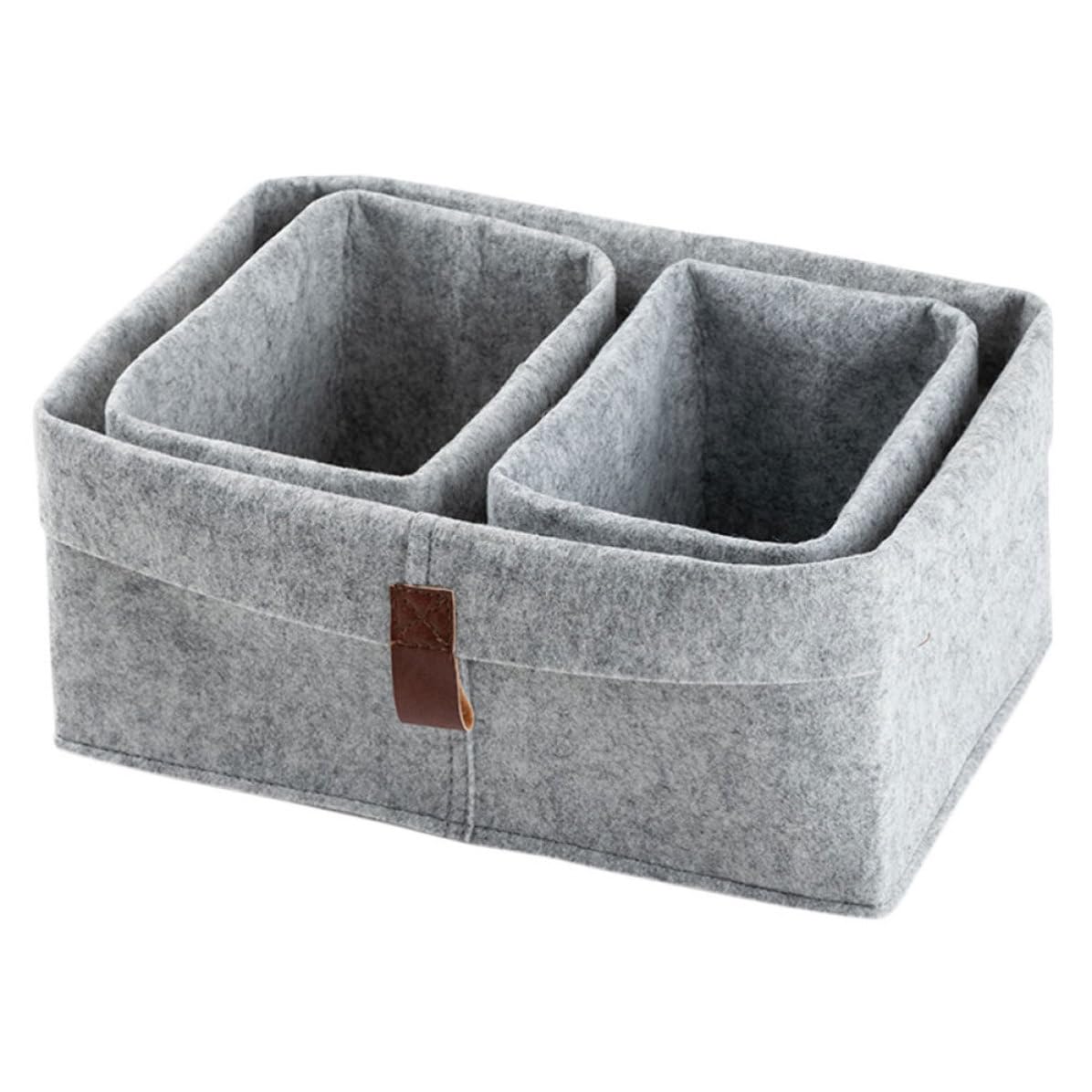Cestas de fieltro resistentes COHEALI cajas organizadoras estables y plegables para dormitorio