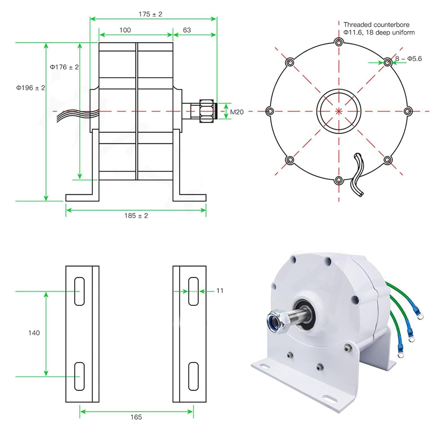 Générateur À Aimant Permanent 10000W 12V 24V 48V 120V 220V Générateur Moteur Électrique À Aimant Permanent Terres Rares, Dynamo De Moteur Électrique À Faible Régime,10000W-220V