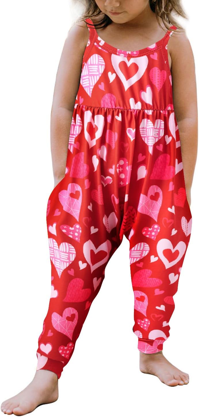 Baby Toddler Girl Cute Strap Jumpsuit One-piece Romper with Pockets 1-8 Years