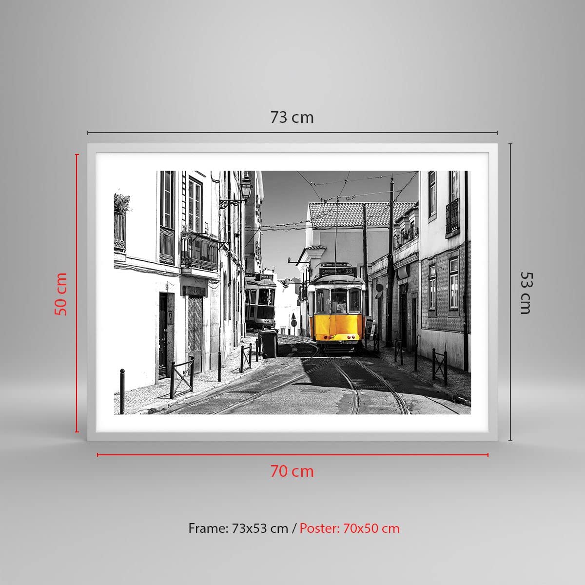 Affiche Poster 50x50cm Tableaux Image Photo Rétro Tram Architecture Wall Art
