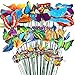 32pcs Mariposas Libélulas Coloridas de Jardín Adornos de Patio en Palos para Decoración Ornamento de Jardín Planta Yarda Exterior, 24 Jardín Mariposas Estacas, 8 Jardín Libélulas Estacas, 4 7 8.5 10cm