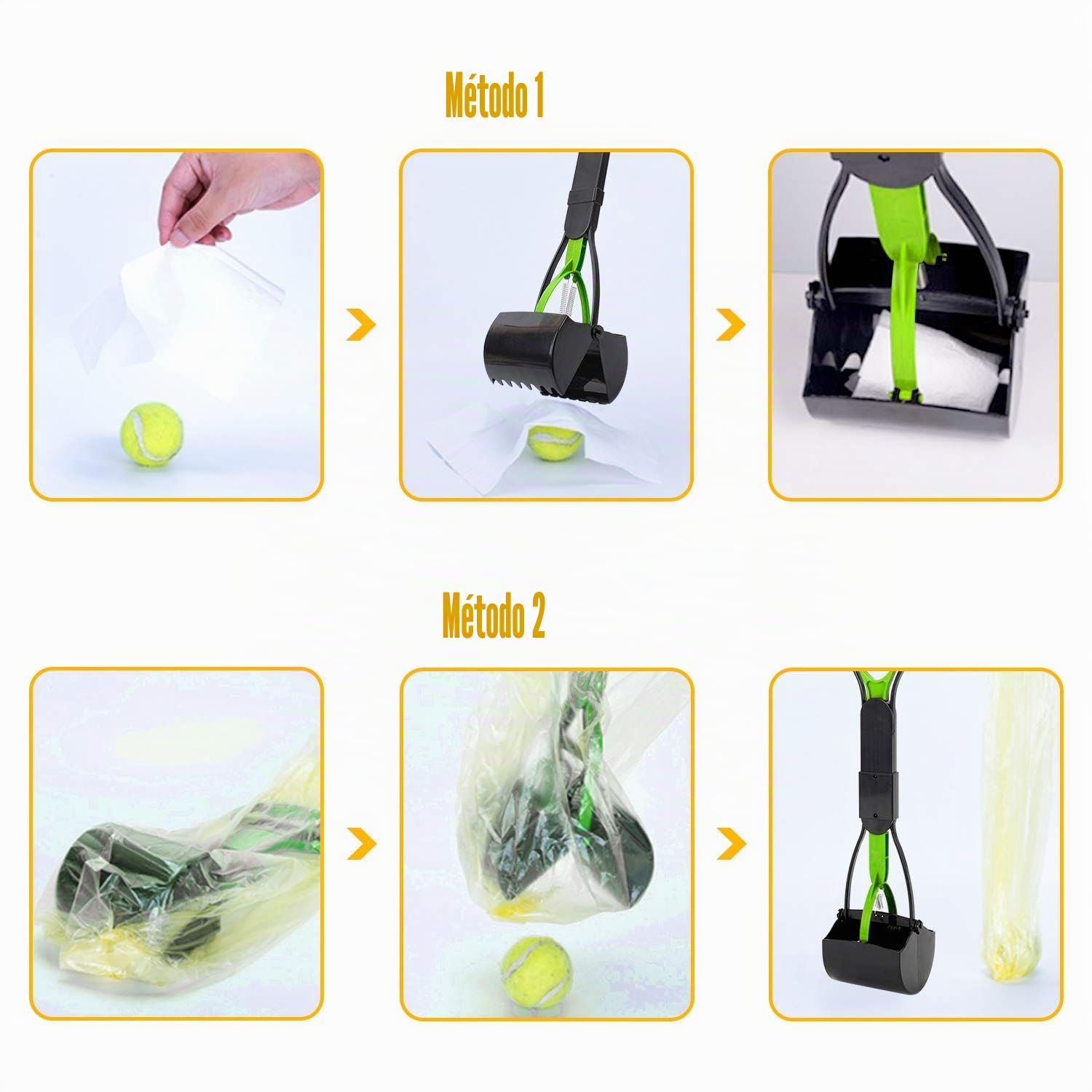 Recogedor de Dientes de Mango Largo para Mascotas, Plegable, 60,96 cm, portátil, sólido dentado, para Limpieza de Arenas, Utensilios de Limpieza para Gatos y Perros al Aire Libre/Interior (Verde)