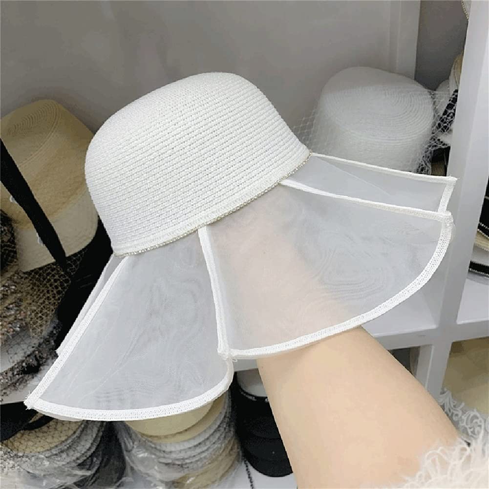 Sunhats Cappello di Paglia Cappello da Spiaggia Estivo da Donna Visiera Parasole da Vacanza Cinturino a Tesa Larga Cappello Floscio Cappello da Ragazza (Color : A, Size : Mcode) (C Mcode)