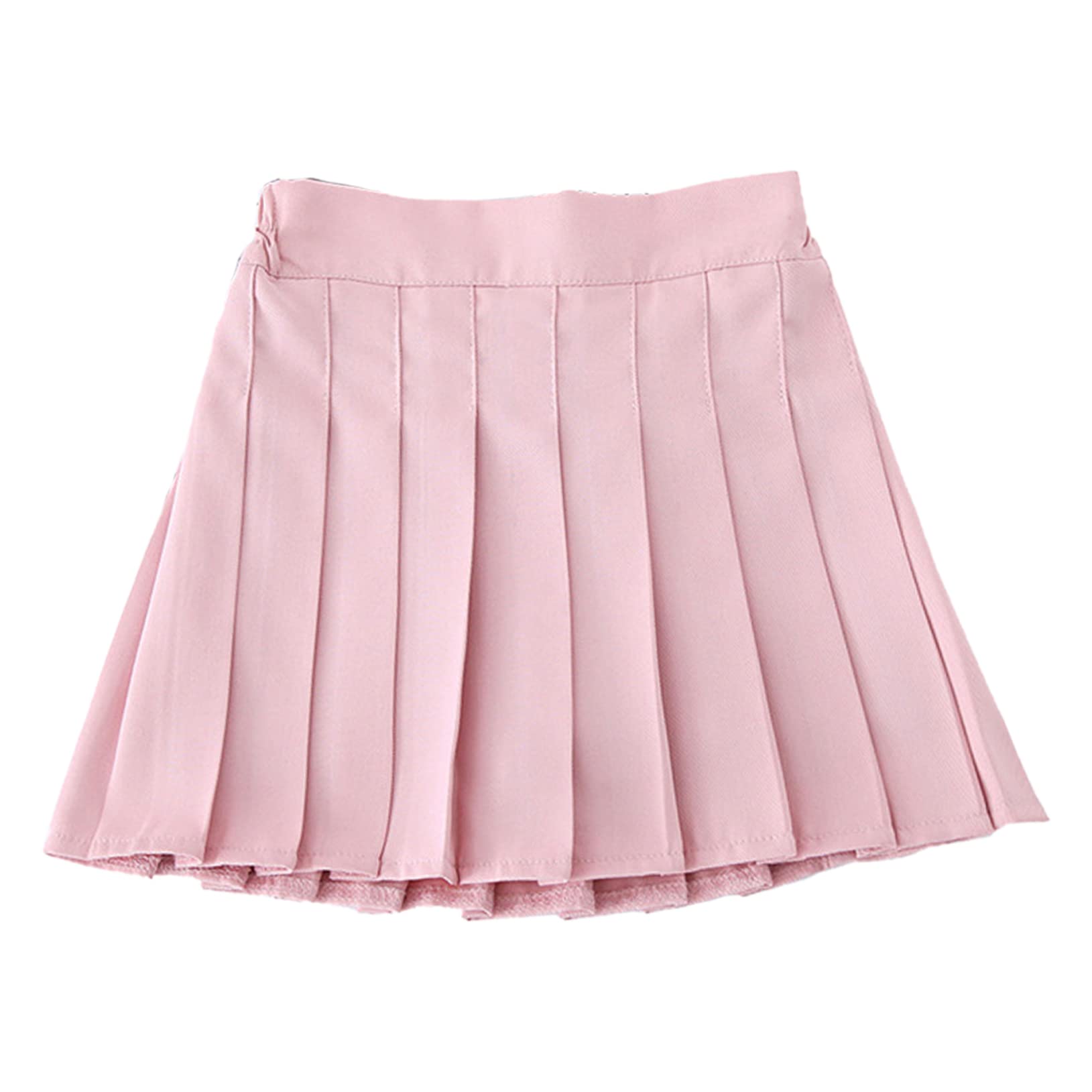 Freebily Minifalda Niñas Uniforme Escolar Falda de Plisada con Cintura Elástica Sólido Escuela Uniforme Falda Casual Verano con Pantalón Interior