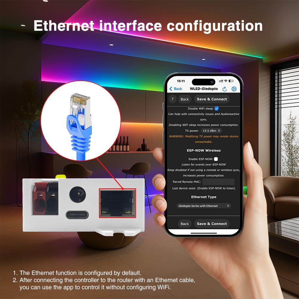 Elite ESP32 WLED kontroler taśmy LED z Ethernetem, muzyką, reaktywnym na dźwięk, UART, oszczędnością energii, przekaźnikiem 20A, wtykową bezpiecznikiem, dynamicznym DIY dla WS2811 WS2812 SK6812 WS2815
