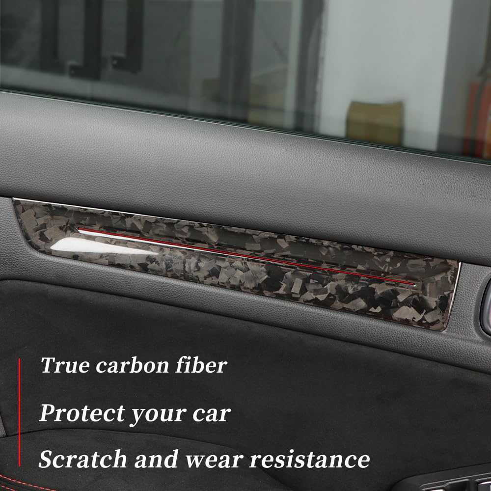 Amazon | JSWAN 4個 リアルカーボンファイバー車のドアパネルカバー