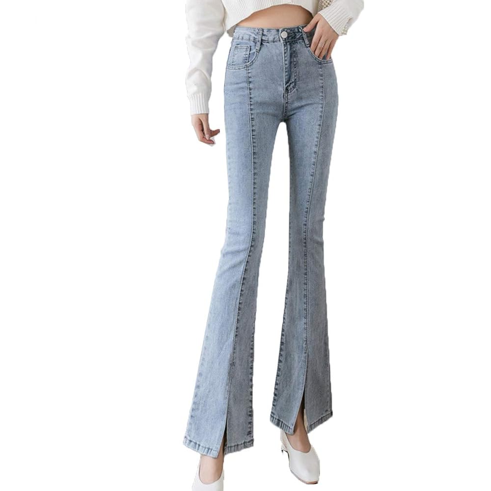 フレアパンツ ベルボトム デニム ジーンズ 美脚効果 L1568 cd-fa-01521.jpg