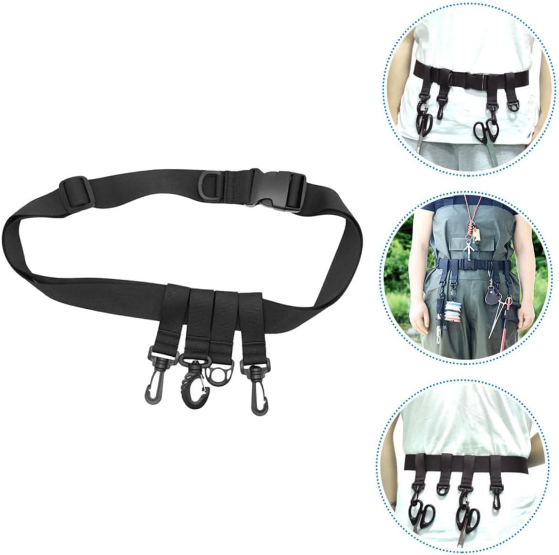 Fishing Belt Hooks Wading Accessory Adjustable Waist Strap for Fishing Gear