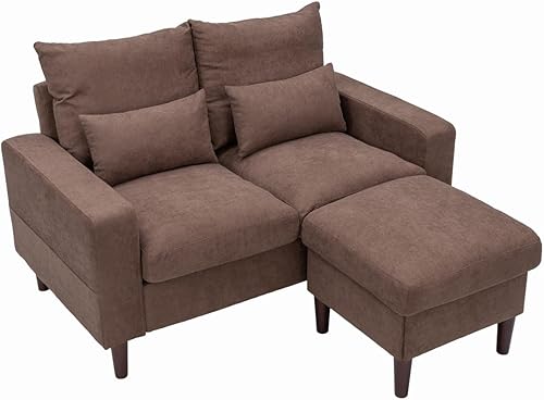 Miniatura 4 de Panana Sofá modular convertible en forma de L sofá de 2 plazas y 3 plazas con tela de lino tapizada para sala de estar apartamento oficina beige 2