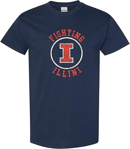 NCAA - Camiseta de color del equipo con logotipo de círculo envejecido, universidad