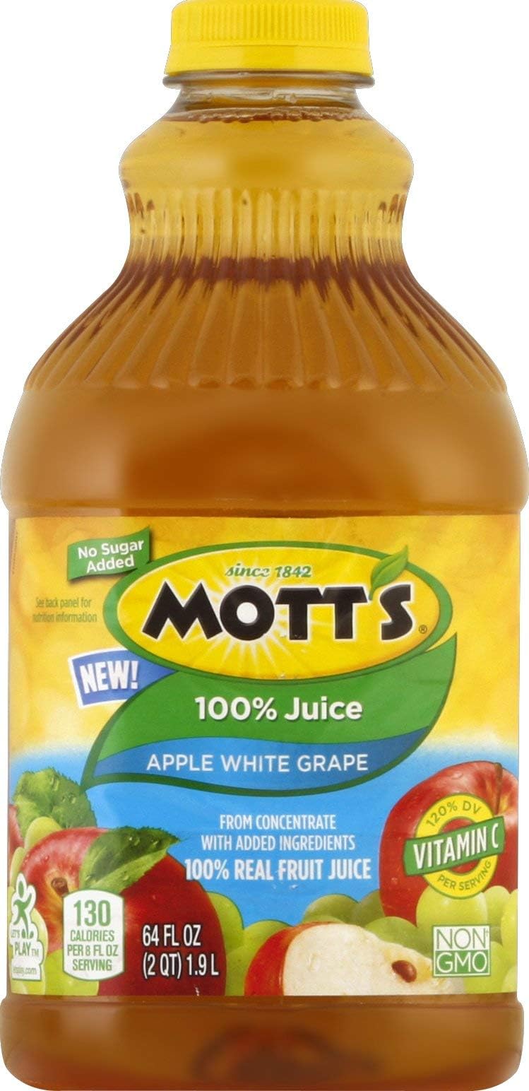 Mott's Apple White Grape 100% Juice, 64 Fl. Oz. Bottle