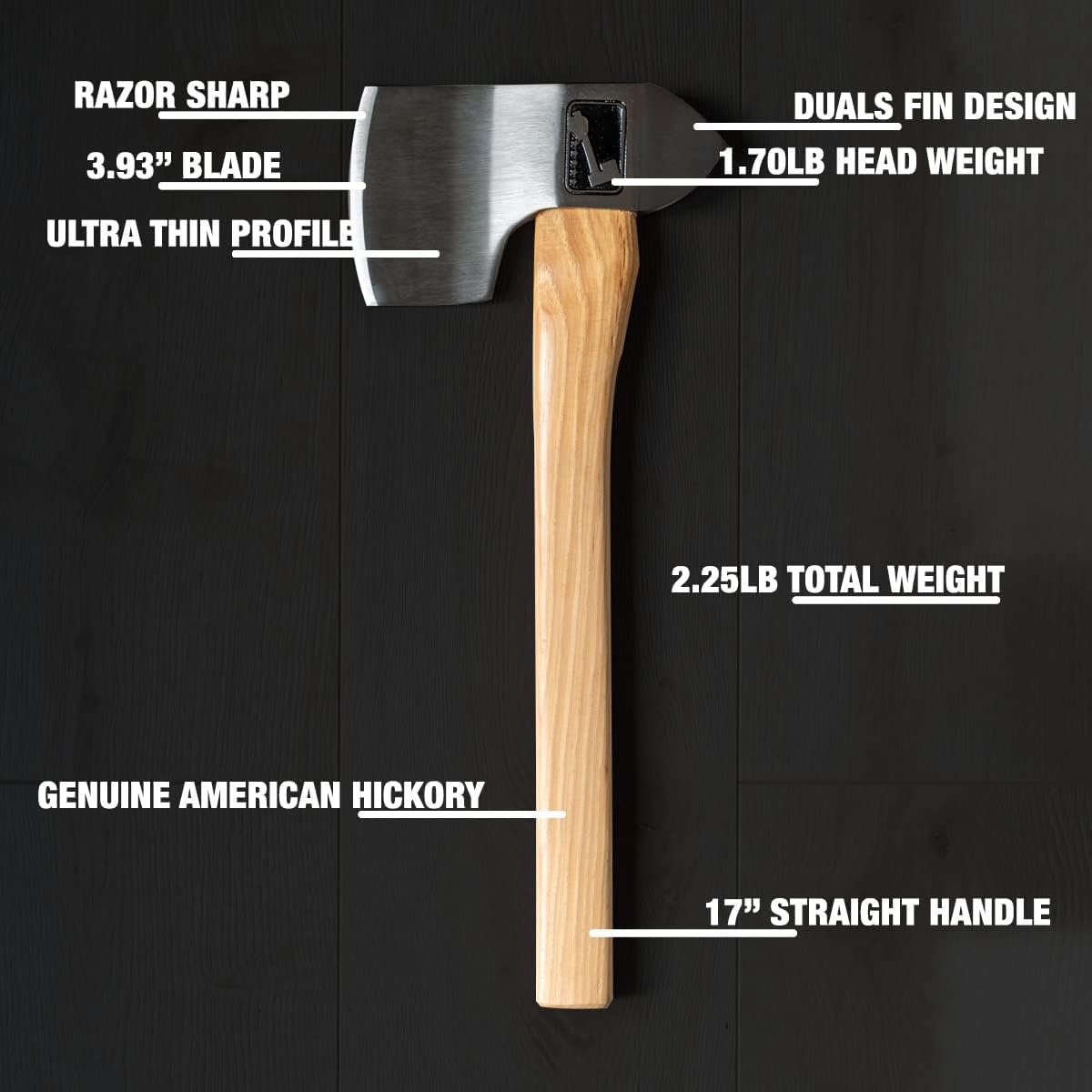 King of Diamonds Throwing Axe: World Axe Throwing League Premium Competition Throwing Axe, WATL Throwing Hatchet with Square Hickory Wooden Handle (Square Handle)