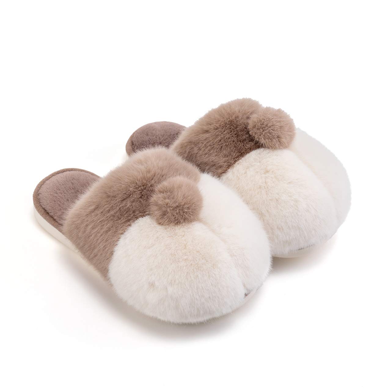 posee Fuzzy Slippers for Women, Fluffy Non-Slip Corgi Slippers Cute Soft Warm Novelty Animal Slippers Bedroom House Shoes Gift