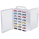 Double Sided Storage Case for Hot Wheels Storage with Carrying Handle, Portable 1/64 Scale Toy Cars Storage Box Compatible with 46 Matchbox Hot Wheels Storage, Case Only (1 Pack)