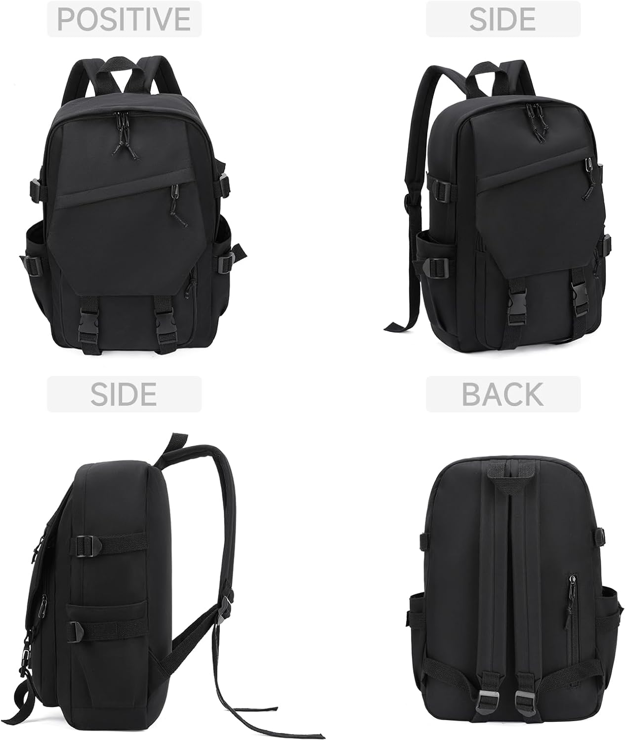 GAEKEAO Classical Basic Travel Backpack for Women and Men Lightweight Travel Workout Sports Backpack Casual Daypack, Black