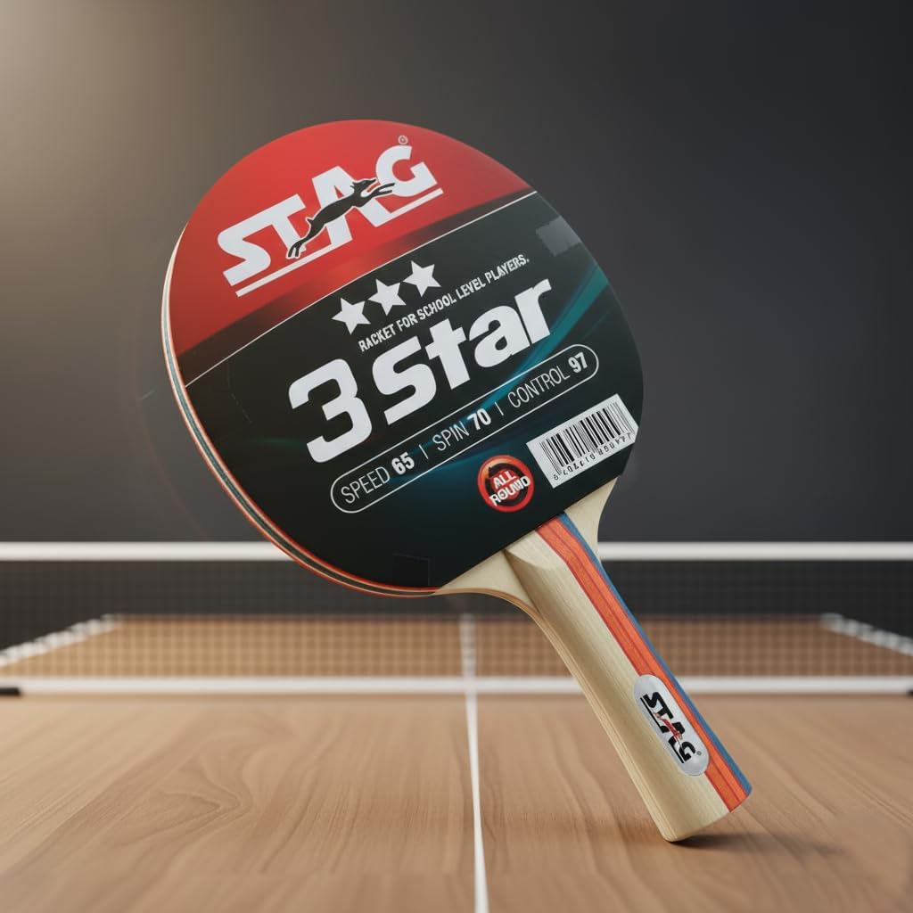 Stag Control Racket Stag 3 Star Table Tennis Racket | Professional Quality Ping Pong Paddle ...