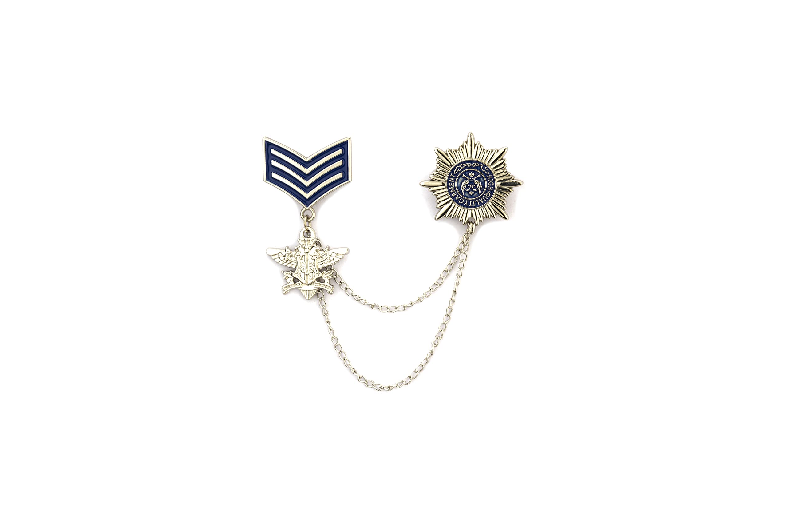KnighthoodBadge With Star And Hanging Tassel Chain Collar Pin Brooch, Suit Stud, Shirt Studs, Lapel Pin Accessories for Men Women, Metal, no gemstone