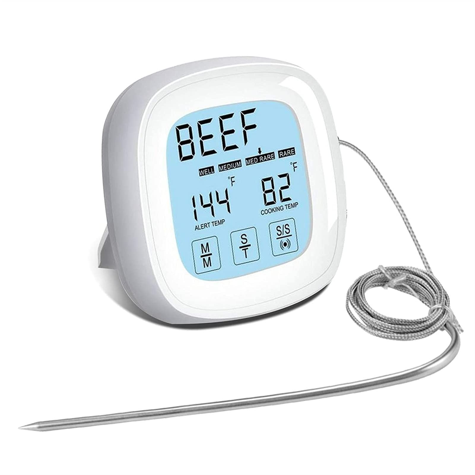 Sonde numérique pour nourriture et fumeur avec alarme pour éviter les surcuissons