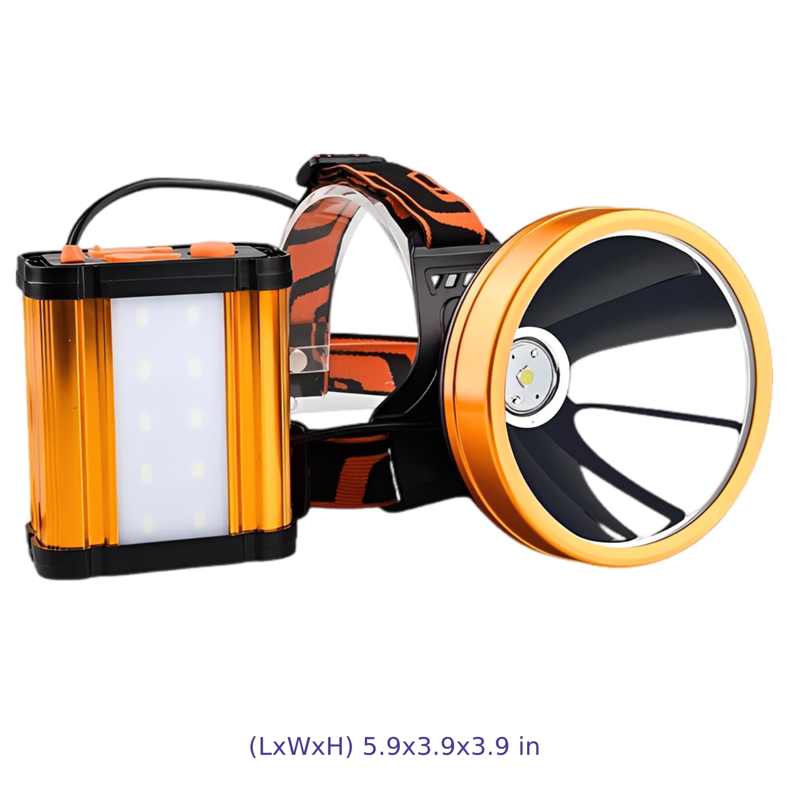 Lampe frontale LED T6 rechargeable super lumineuse, 6 piles au lithium, lampe frontale jaune avec longue portée, lampe frontale pour la pêche, l'exploitation minière, l'utilisation domestique