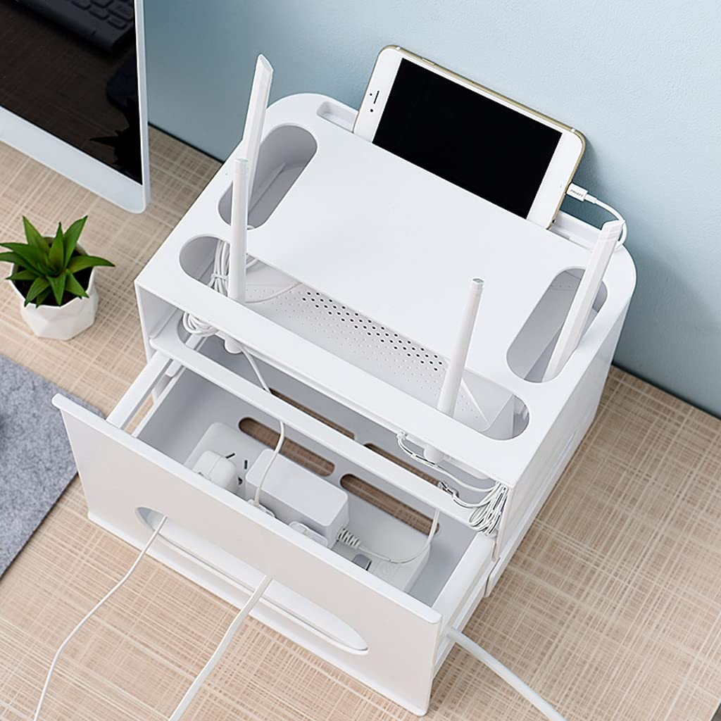 Scatola dell'organizzatore del cavo, scatola di gestione dei cavi della scatola di archiviazione del router for proteggere la striscia di potenza, il caricatore, il cavo e altri dispositivi elettrici