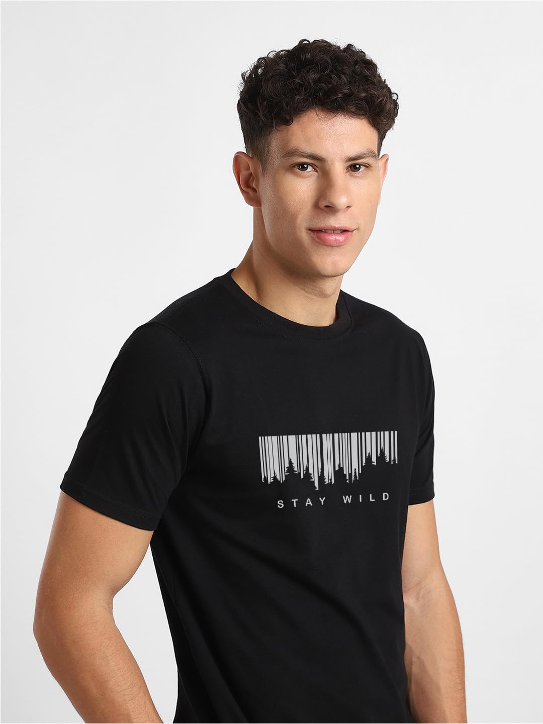 NOBERO Camiseta de algodón con estampado gráfico para hombre, ajuste regular